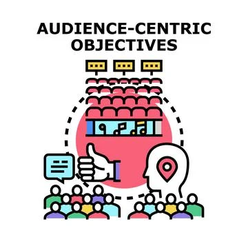 Audience centric objectives strategy for engaging customers Stock Illustration