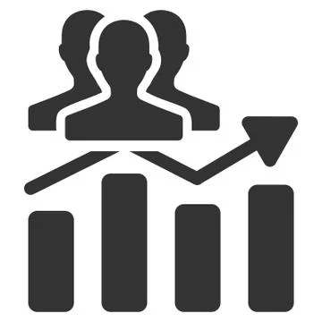 Audience Chart Trend Flat Vector Icon 스톡 일러스트