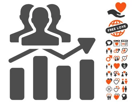 Audience Chart Trend Icon With Bonus Stock Illustration