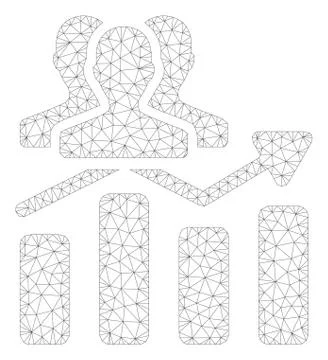 Audience Chart Trend Polygonal Frame Vector Mesh Illustration 스톡 일러스트
