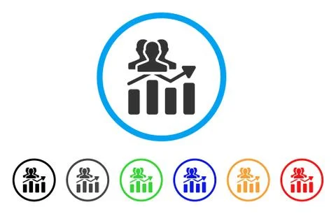 Audience Chart Trend Rounded Icon Illustrazione stock