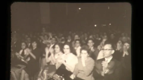 Audience Clapping At Communist Conference Stock Footage 130383189