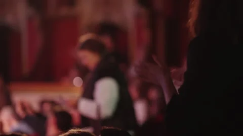 Audience Clapping Hands at a Live Show Stock Footage 335450696