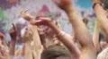 Audience clapping hands at music festival, concert atmosphere HD Footage