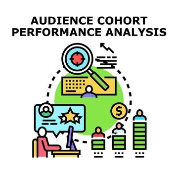 Audience cohort performance analysis vector concept Stock Illustration