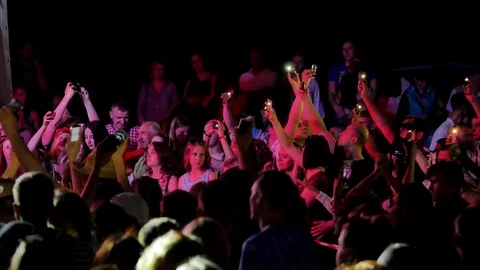 The audience at the concert Video stock 77523509