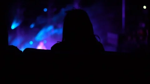 The audience at a concert sitting Stock Footage 88030325