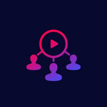 Audience, content consumers vector icon for web Stock Illustration