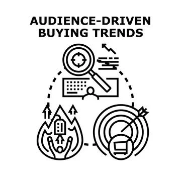 Audience driven buying trends analyzing consumer behavior Stock Illustration