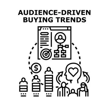 Audience driven buying trends for targeted marketing 스톡 일러스트