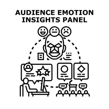 Audience emotion insights panel analyzing consumer feedback Illustrazione stock