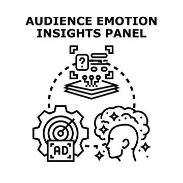 Audience emotion insights panel analyzing consumer data イラスト素材
