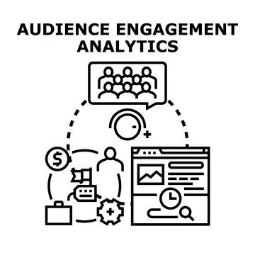 Audience engagement analytics concept with digital marketing strategy Stock Illustration