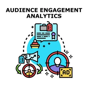 Audience engagement analytics for digital marketing strategy Illustrazione stock
