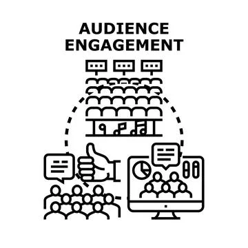 Audience engagement concept showcasing digital and live interaction Stock Illustration