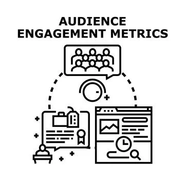 Audience engagement metrics analyzing performance and feedback 库存插图