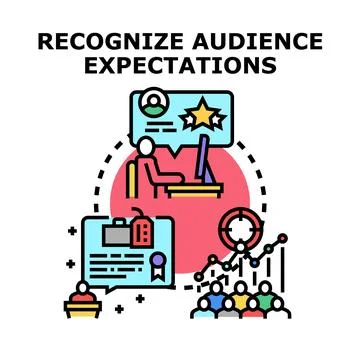 Audience expectations recognition and feedback management concept Stock Illustration
