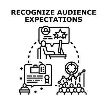 Audience expectations recognition and feedback management concept Stock Illustration