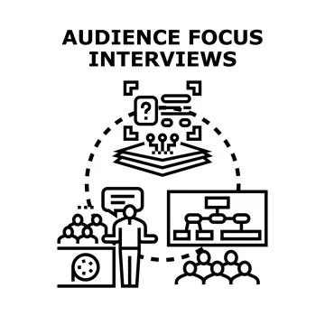 Audience focus interviews concept vector illustration Stock Illustration