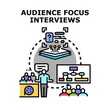 Audience focus interviews concept vector illustration Stock Illustration