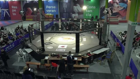 Audience Gathers Around the Ring Stock Footage 247406053