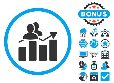Audience Graph Flat Vector Icon with Bonus 스톡 일러스트