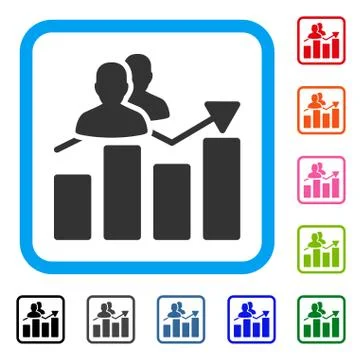 Audience Graph Framed Icon 스톡 일러스트