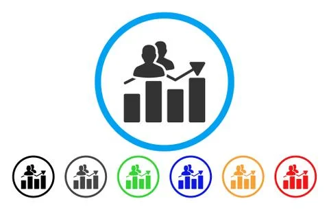 Audience Graph Rounded Icon Illustrazione stock