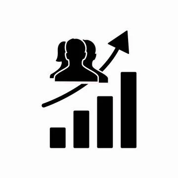 Audience Growth Bar Chart icon. Vector illustration style is flat iconic symb Stock Illustration