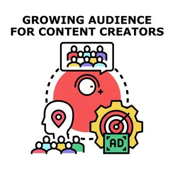 Audience growth strategy for digital content creators Stock Illustration