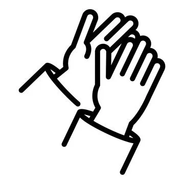 Audience handclap icon outline vector. Public applause Stock Illustration