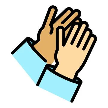 Audience handclap icon vector flat Stock Illustration