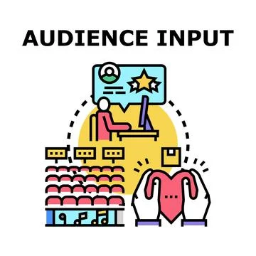 Audience input concept drawing feedback and engagement receiving Stock Illustration