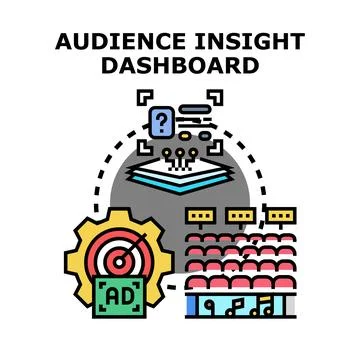Audience insight dashboard optimizing marketing strategy analysis Stock Illustration