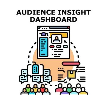 Audience insight dashboard presenting user data analysis Stock Illustration