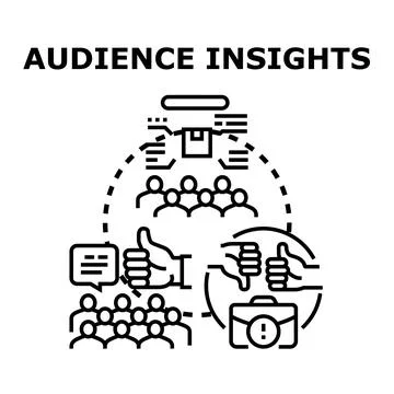 Audience insights analyzing feedback and customer experience Stock Illustration