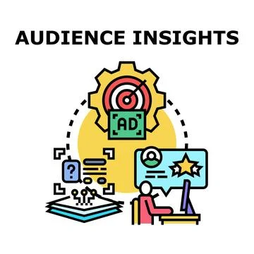 Audience insights concept for marketing analytics and targeting Illustrazione stock