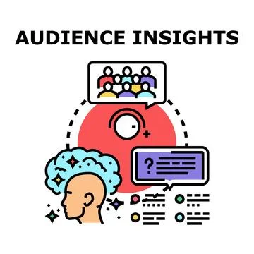 Audience insights gathering data for understanding consumer mind Stock Illustration