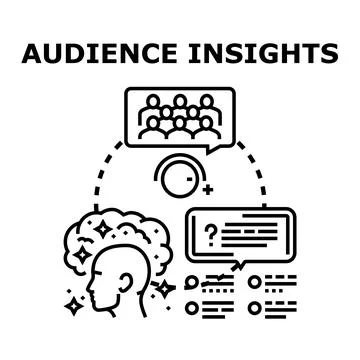 Audience insights gathering data for understanding consumer mind Stock Illustration