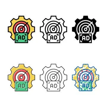 Audience intelligence color stylized icon vector 库存插图