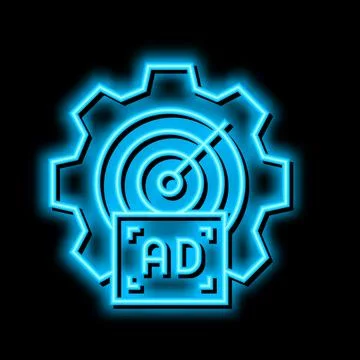 Audience intelligence neon glow icon illustration イラスト素材