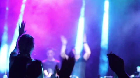 Audience interacting with DJ Stock Footage 65745915