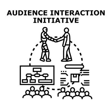 Audience interaction initiative concept icon vector Stock Illustration