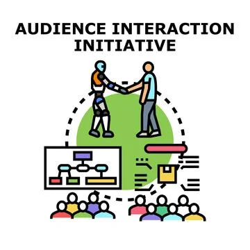 Audience interaction initiative concept icon vector Stock Illustration