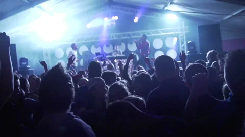 Audience jumping with the stage on the background Video stock 55006801