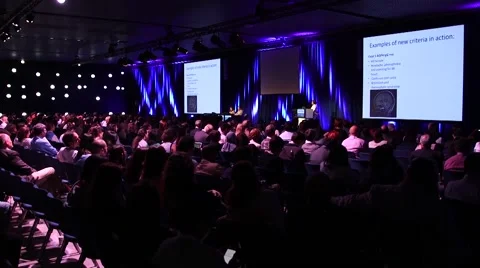 Audience in a large conference hall Stock Footage 56370856