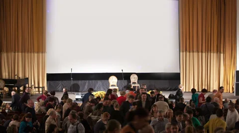 Audience leaving the auditorium Stock Footage 36806984