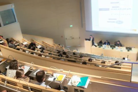 Audience in the lecture hall. Stock Photos