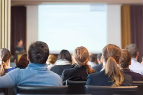 Audience in the lecture hall. Stock Photos
