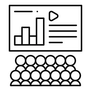 Audience Line Icon Stock Illustration